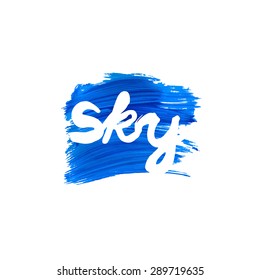 Watercolor sky badges. Vector