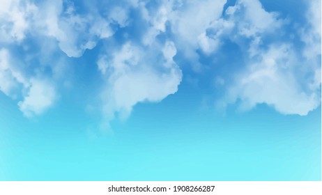 watercolor sky and clouds, abstract watercolor background, vector illustration