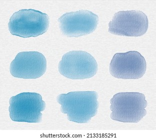 Watercolor sky color splashes set design vector template