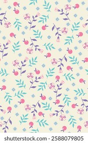 watercolor small DIGITAL flower  pattern Seamless pattern on beautiful background