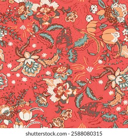 watercolor small DIGITAL flower  pattern Seamless pattern on beautiful background