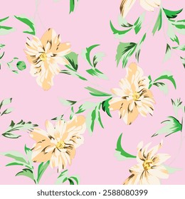 watercolor small DIGITAL flower  pattern Seamless pattern on beautiful background