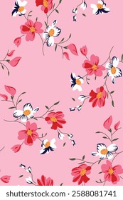 watercolor small DIGITAL flower  pattern Seamless pattern on beautiful background