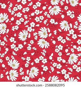 watercolor small DIGITAL flower  pattern Seamless pattern on beautiful background