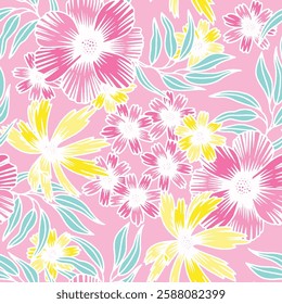 watercolor small DIGITAL flower  pattern Seamless pattern on beautiful background