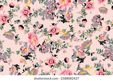 watercolor small DIGITAL flower  pattern Seamless pattern on beautiful background
