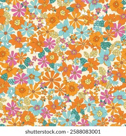 watercolor small DIGITAL flower  pattern Seamless pattern on beautiful background