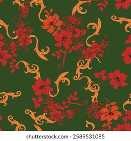 watercolor small DIGITAL flower  pattern Seamless pattern on beautiful background