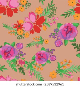 watercolor small DIGITAL flower  pattern Seamless pattern on beautiful background