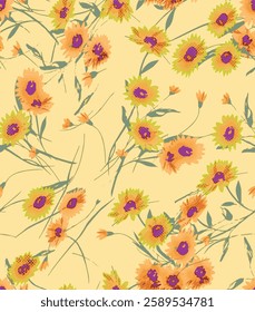 watercolor small DIGITAL flower  pattern Seamless pattern on beautiful background