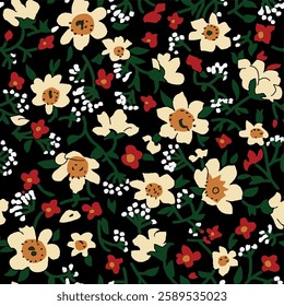 watercolor small DIGITAL flower  pattern Seamless pattern on beautiful background