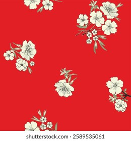 watercolor small DIGITAL flower  pattern Seamless pattern on beautiful background