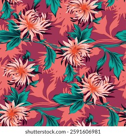 watercolor small DIGITAL flower  pattern Seamless pattern on beautiful background