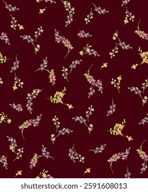 watercolor small DIGITAL flower  pattern Seamless pattern on beautiful background