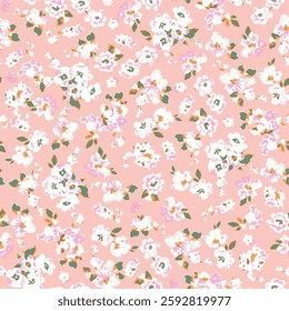 watercolor small DIGITAL flower  pattern Seamless pattern on beautiful background