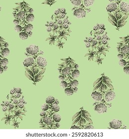 watercolor small DIGITAL flower  pattern Seamless pattern on beautiful background