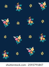 watercolor small DIGITAL flower  pattern Seamless pattern on beautiful background