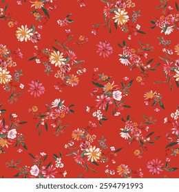 watercolor small DIGITAL flower  pattern Seamless pattern on beautiful background