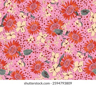 watercolor small DIGITAL flower  pattern Seamless pattern on beautiful background
