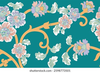 watercolor small DIGITAL flower  pattern Seamless pattern on beautiful background