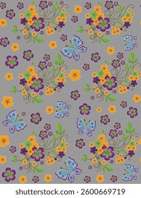 watercolor small DIGITAL flower  pattern Seamless pattern on beautiful background