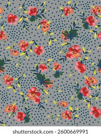 watercolor small DIGITAL flower  pattern Seamless pattern on beautiful background