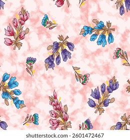 watercolor small DIGITAL flower  pattern Seamless pattern on beautiful background