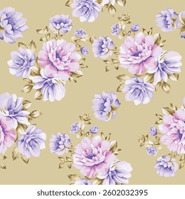 watercolor small DIGITAL flower  pattern Seamless pattern on beautiful background