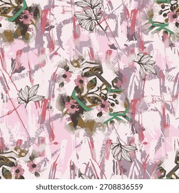 watercolor small DIGITAL flower  pattern Seamless pattern on beautiful background