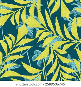 watercolor small DIGITAL LEAF  pattern Seamless pattern on beautiful background