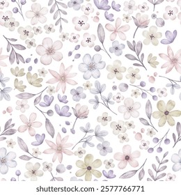 watercolor small flower illustration with pastel colors great for your decoration and surface prints