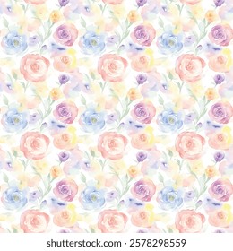 watercolor small flower illustration with pastel colors great for your decoration and fabric prints