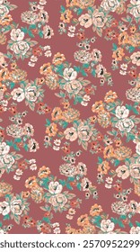 watercolor small flower  pattern on Beautiful background