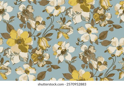 watercolor small flower  pattern on Beautiful background