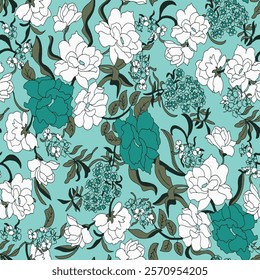 watercolor small flower  pattern on Beautiful background