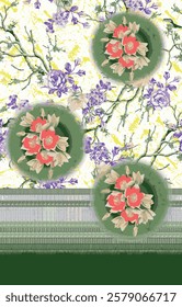 watercolor small flower  pattern Seamless pattern on beautiful background