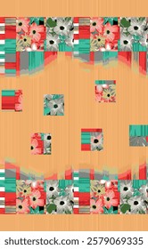 watercolor small flower  pattern Seamless pattern on beautiful background