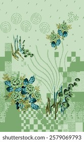 watercolor small flower  pattern Seamless pattern on beautiful background