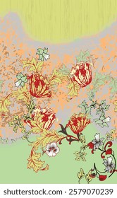 watercolor small flower  pattern Seamless pattern on beautiful background