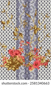 watercolor small flower  pattern Seamless pattern on beautiful background