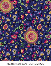 watercolor small flower  pattern Seamless pattern on beautiful background
