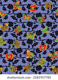 watercolor small flower  pattern Seamless pattern on beautiful background