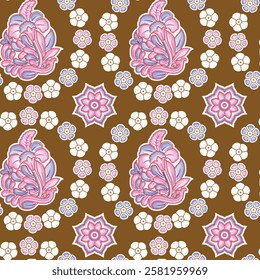 watercolor small flower  pattern Seamless pattern on beautiful background