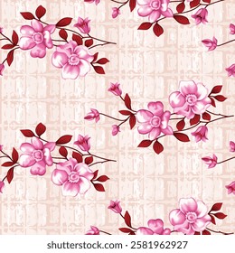 watercolor small flower  pattern Seamless pattern on beautiful background