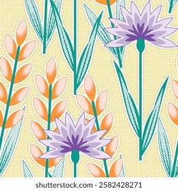 watercolor small flower  pattern Seamless pattern on beautiful background