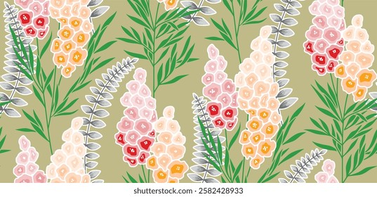 watercolor small flower  pattern Seamless pattern on beautiful background