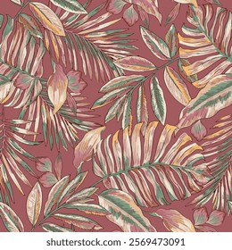 watercolor small leaf paisley pattern on 
beautiful background