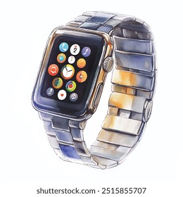 aquarela de smartwatch clipart ilustração isolada