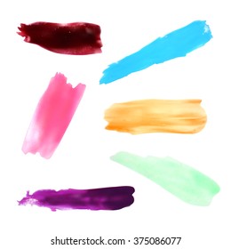 Watercolor smear set. EPS10 vector