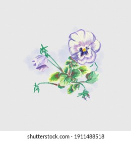 Imagen vectorial de color de agua lisa. composición para marco, florista, banner, folleto, folleto, blog, impresión a mano estilo